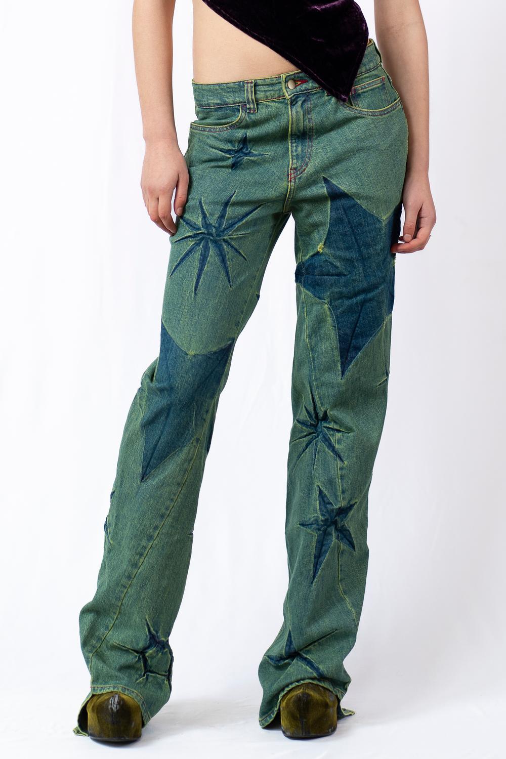 BOYFRIEND SPIRAL FLOWER JEANS