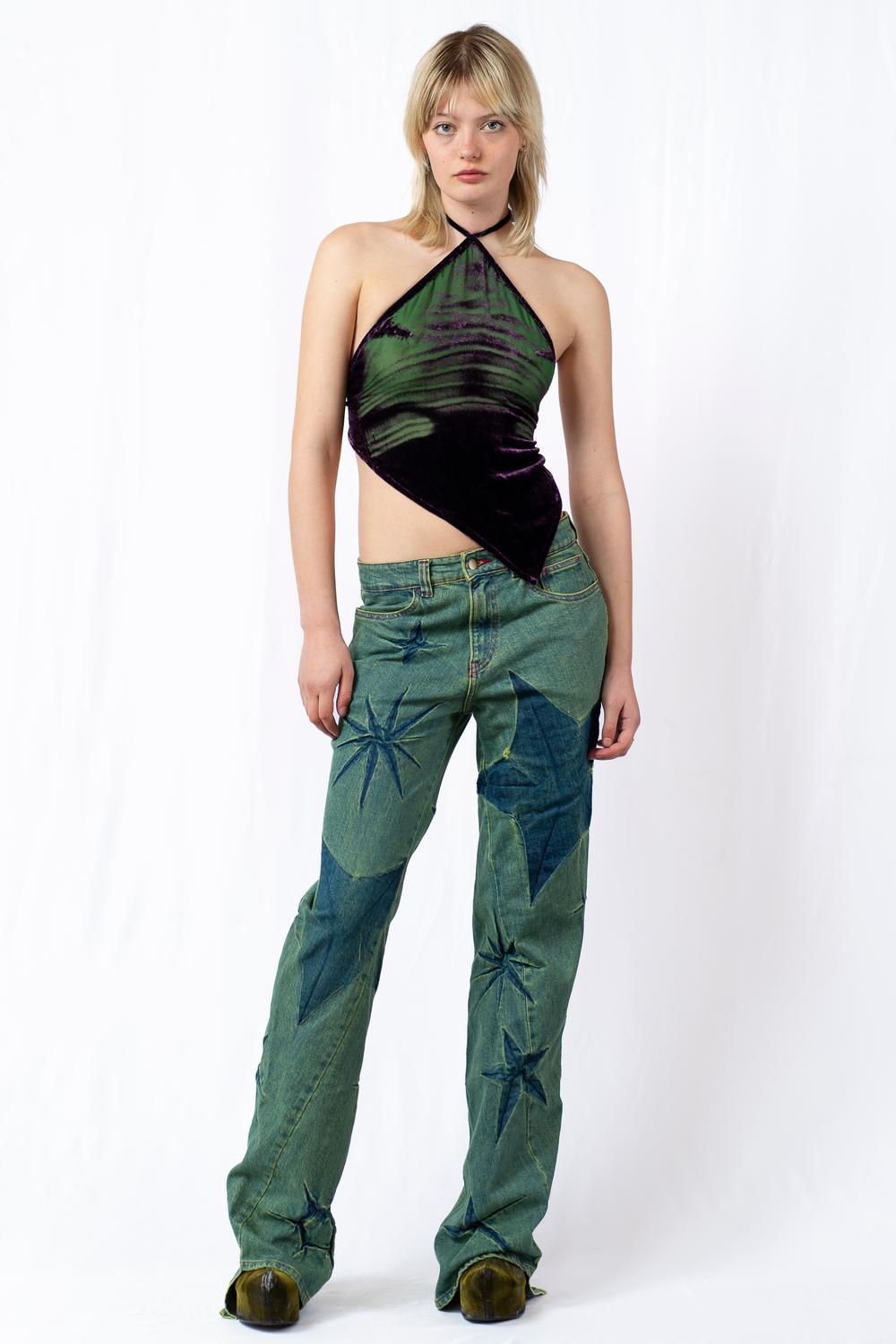 BOYFRIEND SPIRAL FLOWER JEANS