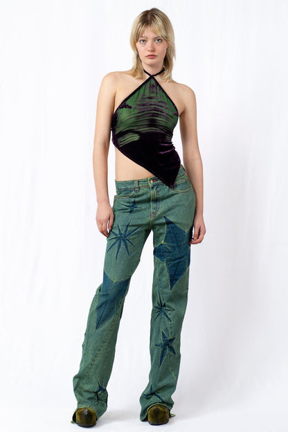 BOYFRIEND SPIRAL FLOWER JEANS