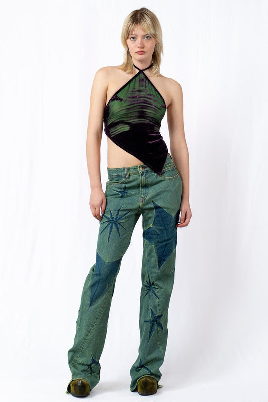 BOYFRIEND SPIRAL FLOWER JEANS