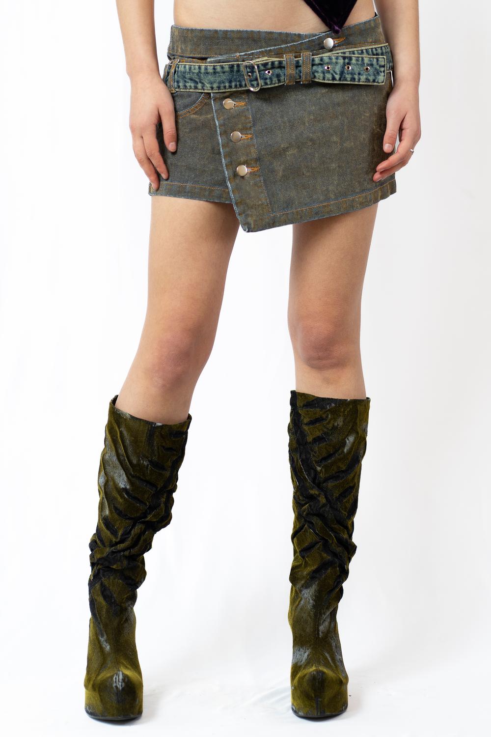 GOLD WHISKERS WRAP SKIRT