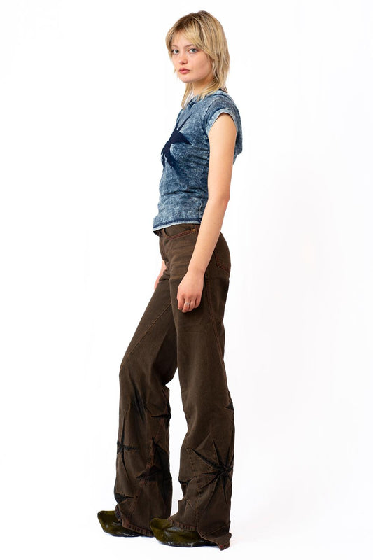 BOYFRIEND SPIRAL FLOWER JEANS