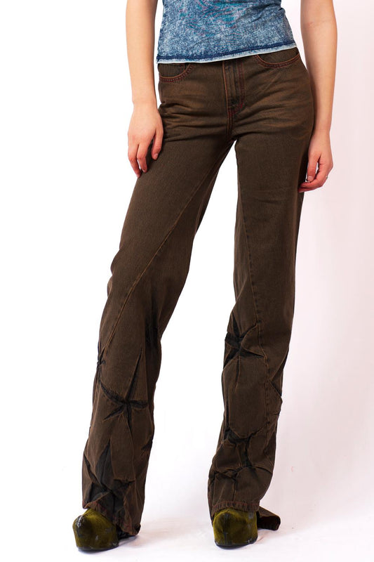 BOYFRIEND SPIRAL FLOWER JEANS