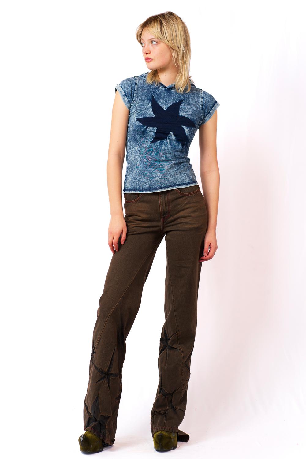 BOYFRIEND SPIRAL FLOWER JEANS
