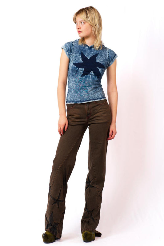 BOYFRIEND SPIRAL FLOWER JEANS
