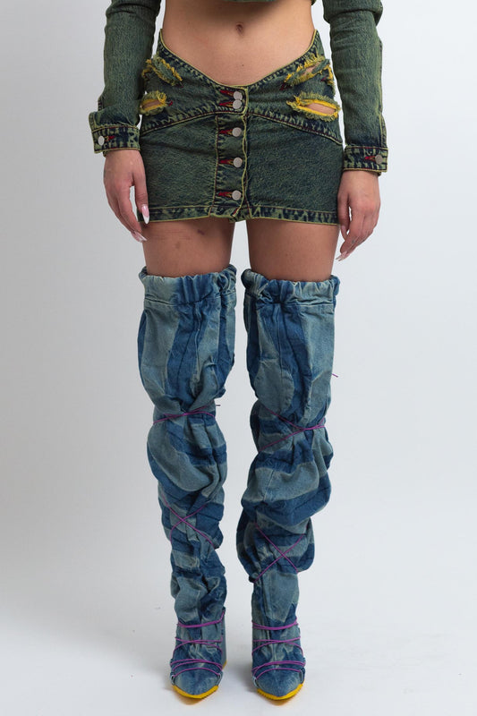 BUTTERFLY WAISTBAND MINI SKIRT