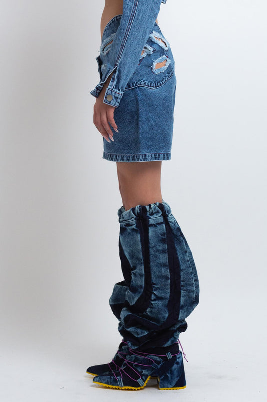 BUTTERFLY WAISTBAND MINI SKIRT