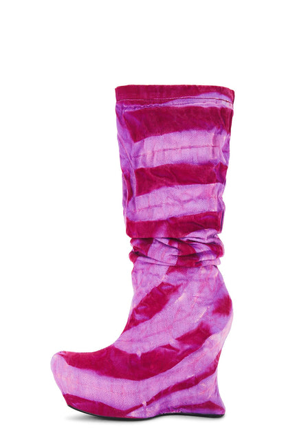 SCULPTED WEDGE  DENIM BOOT