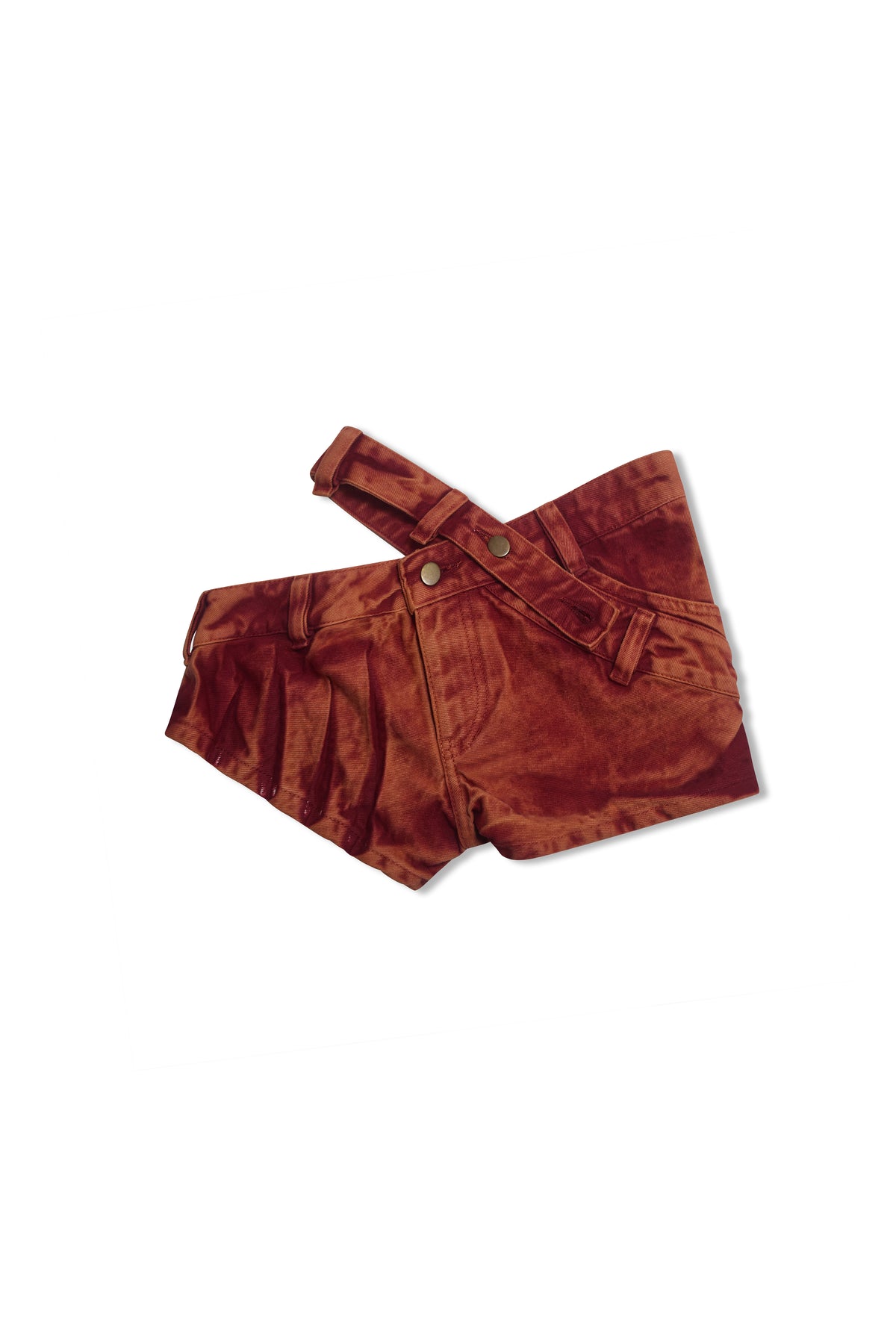 PALM LEAF BIAS-CUT HOT PANTS