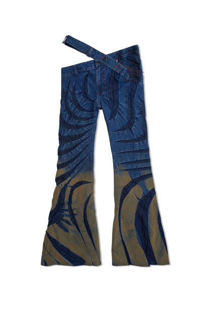 FLARE TRIBAL BIAS-CUT JEANS