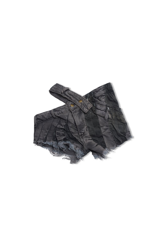 ASYMMETRIC TRIBAL MINI SHORTS