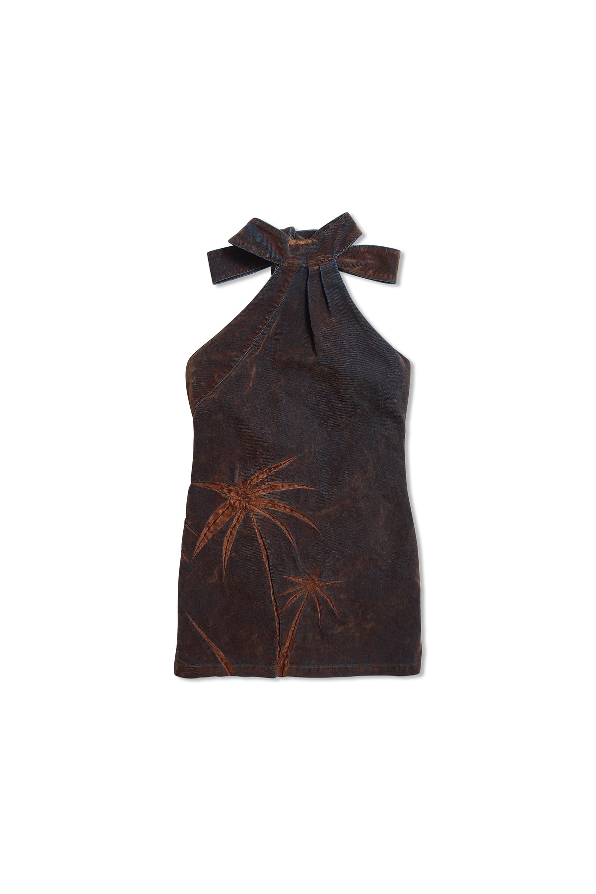 PALM TREES HALTER NECK DRESS