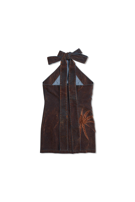 PALM TREES HALTER NECK DRESS